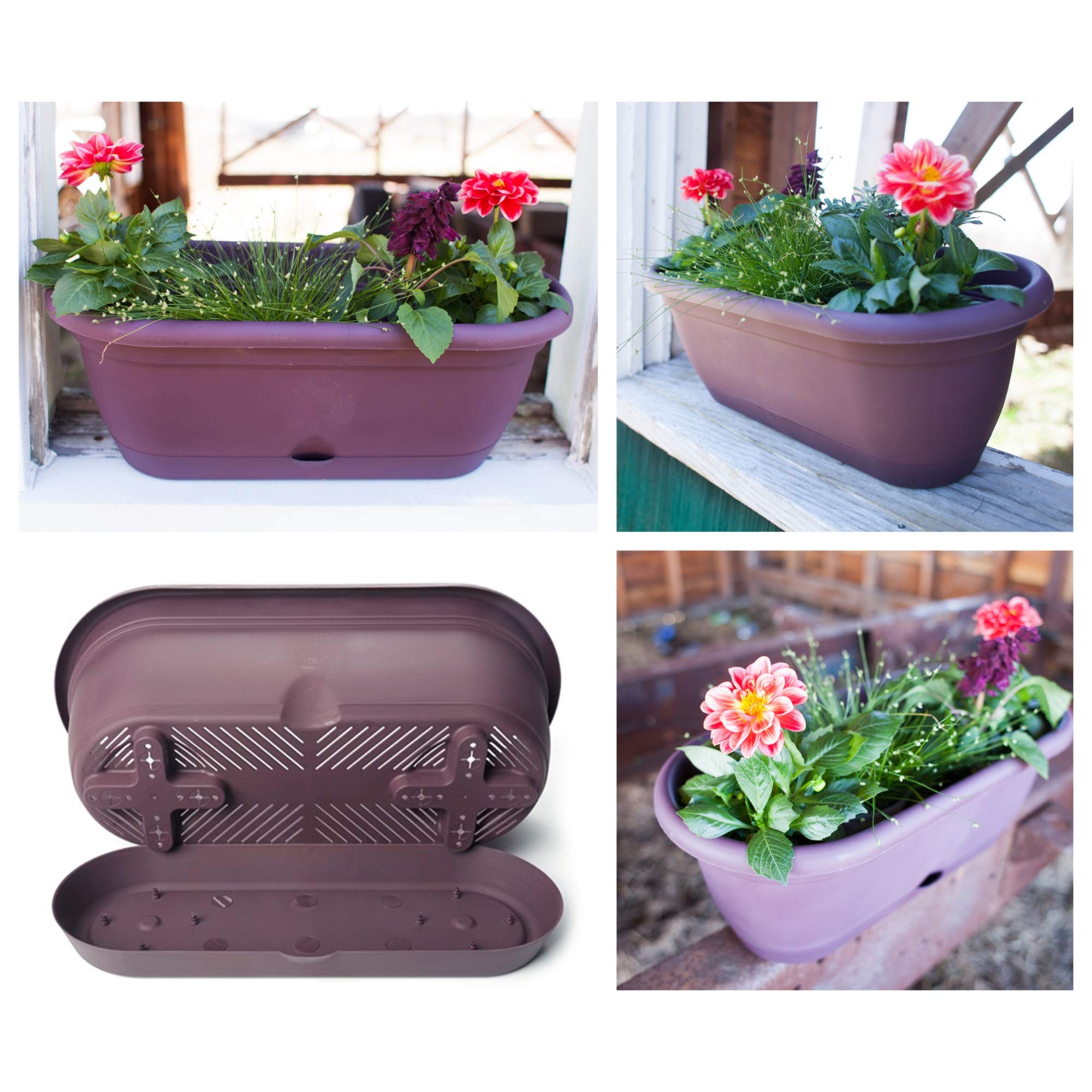 Amazon.com : Bloem Living LWB1860 Planter, 18 Inch, Peppercorn